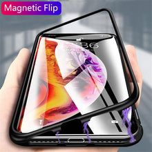 Load image into Gallery viewer, Magnetic Adsorption Metal Case For iPhone SE 11 Pro XS Max X XR Tempered Glass Back Magnet Cover For iPhone 7 8 6 6s Plus X Case